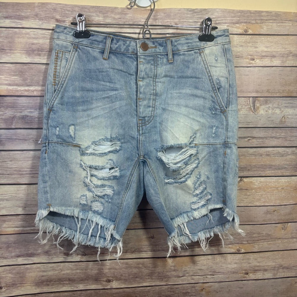 Man x One Teaspoon Mr. Pinks Surf Punk Intentionally Distressed Shorts NWT SZ 30
